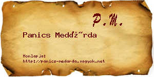 Panics Medárda névjegykártya